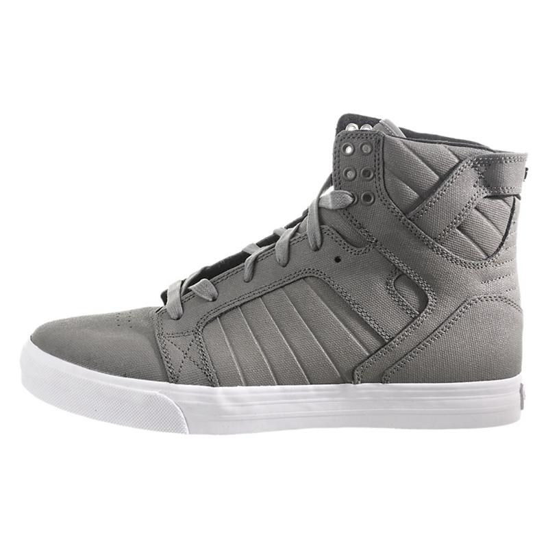 Buty Supra SKYTOP - Sneakersy Wysokie Męskie - Szare (ZNLO-78596)